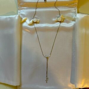 Lariat Necklace with small cross
